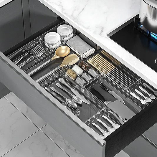Divided Storage Rack - Drawer Organizer & Mobile Divider for Kitchen or Office