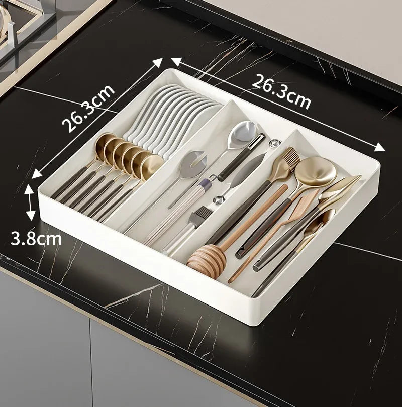Divided Storage Rack - Drawer Organizer & Mobile Divider for Kitchen or Office