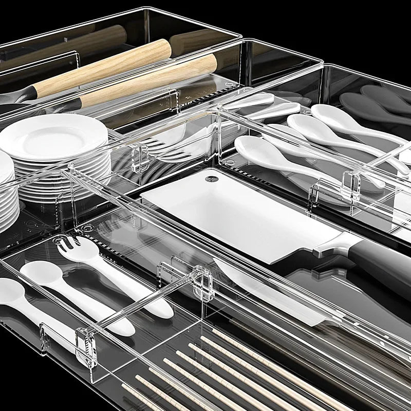 Divided Storage Rack - Drawer Organizer & Mobile Divider for Kitchen or Office