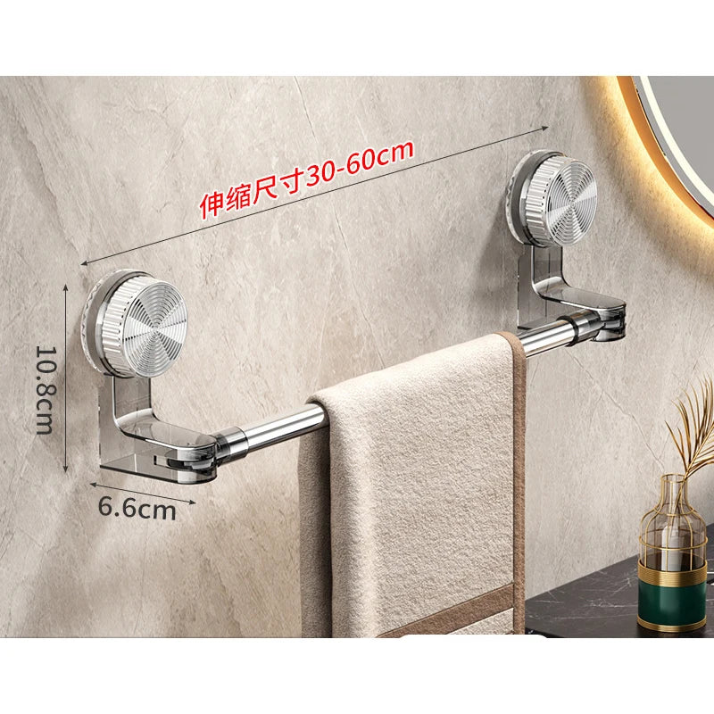 Bathroom Suction Cup Towel Holder Organizer - No Drilling