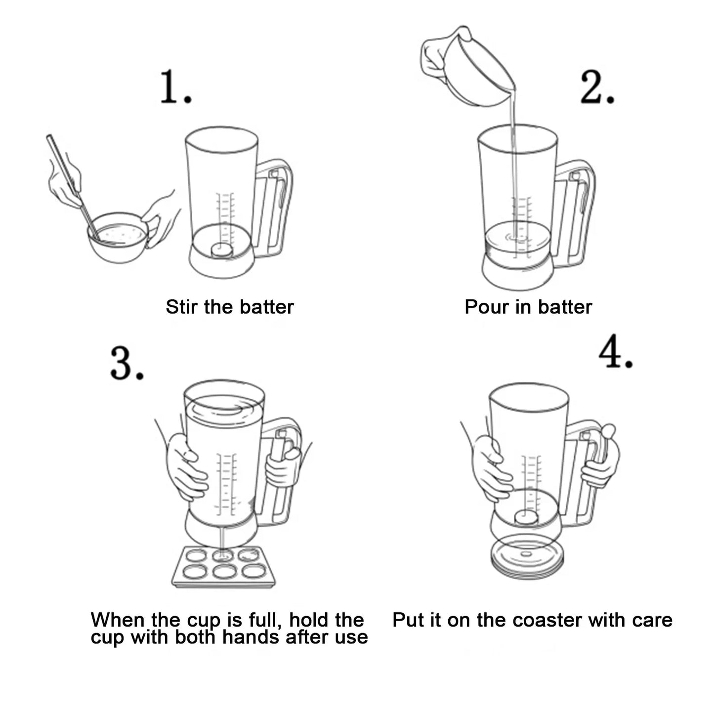 Cupcake & Pancake Batter Mixer & Dispenser Baking Tool