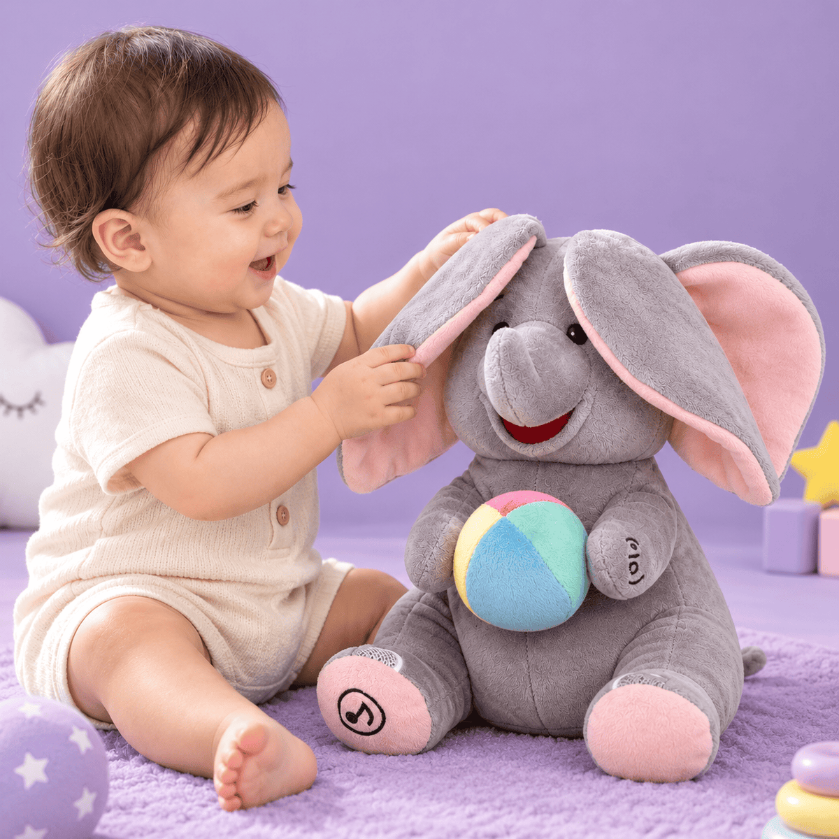 Peek-A-Boo Plush Elephant