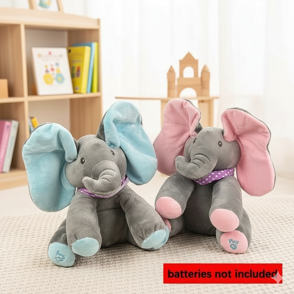Moving Ears Singing Elephant Plush for Kids