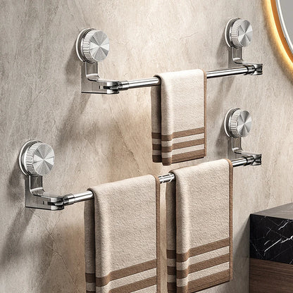 Bathroom Suction Cup Towel Holder Organizer - No Drilling