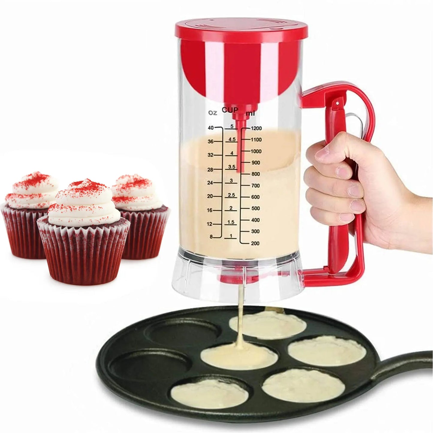 Cupcake & Pancake Batter Mixer & Dispenser Baking Tool