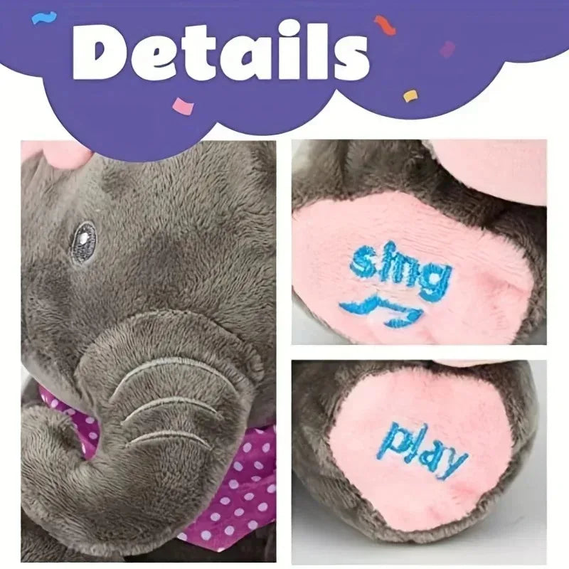 Moving Ears Singing Elephant Plush for Kids