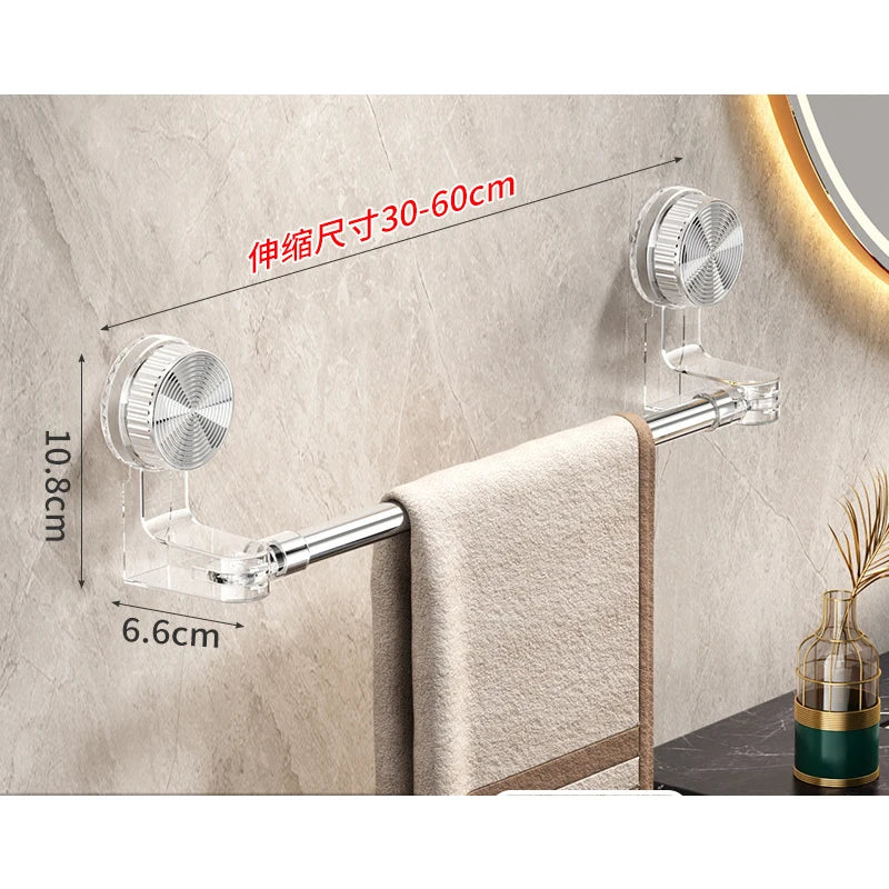 Bathroom Suction Cup Towel Holder Organizer - No Drilling