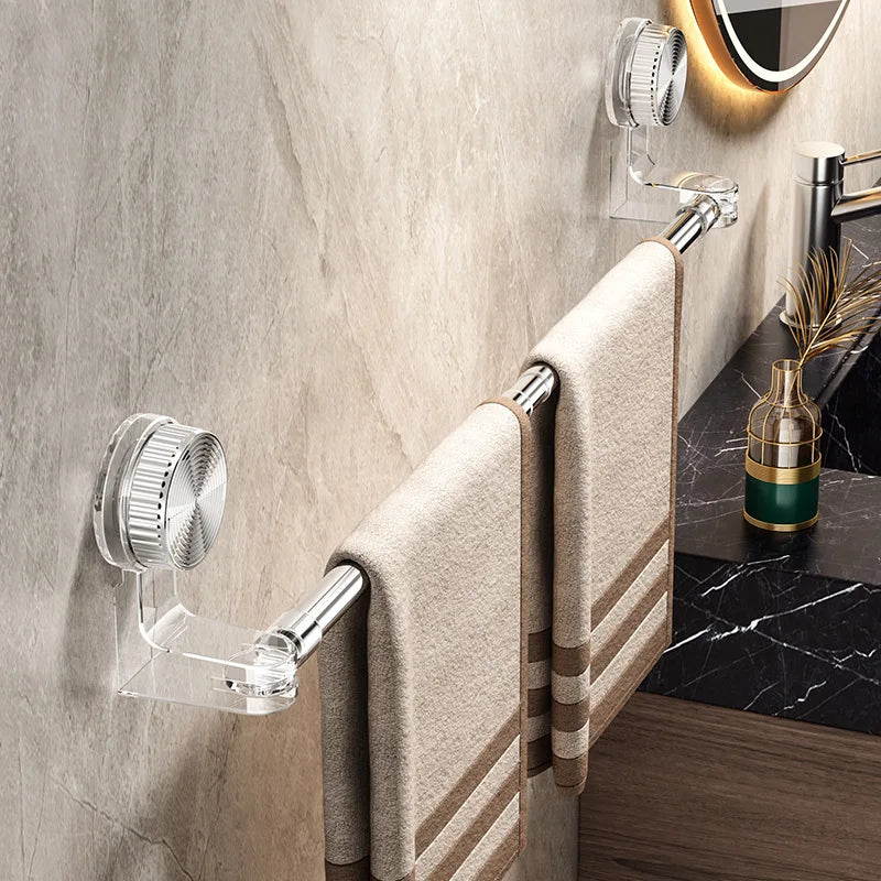 Bathroom Suction Cup Towel Holder Organizer - No Drilling