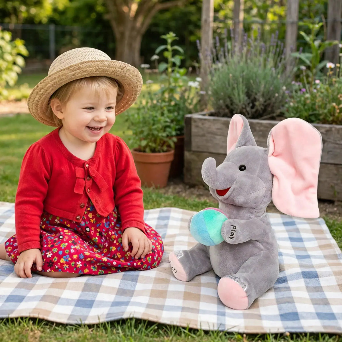 Peek-A-Boo Plush Elephant