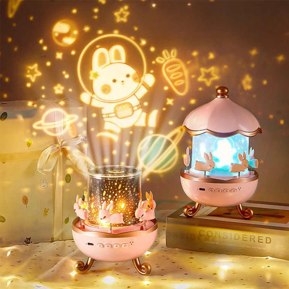 Bunny Carousel Night Light Projector - جهاز عرض ضوئي ليلي